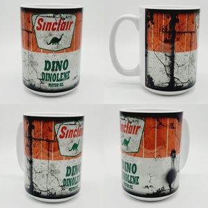Vintage "Dirty" Sinclair Dino Dinolene Motor Oil Ceramic Coffee Mug